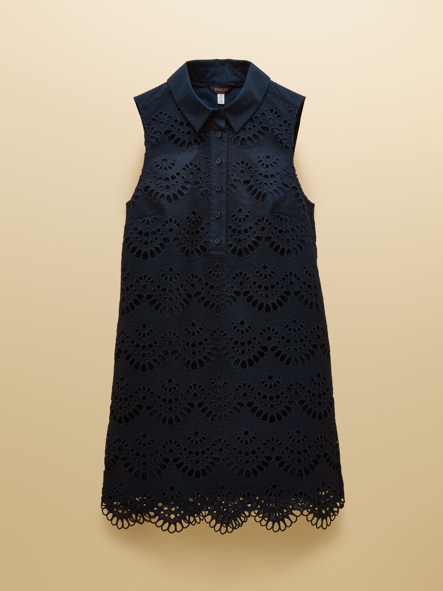 Taylor Navy Broderie Shift Midi Dress