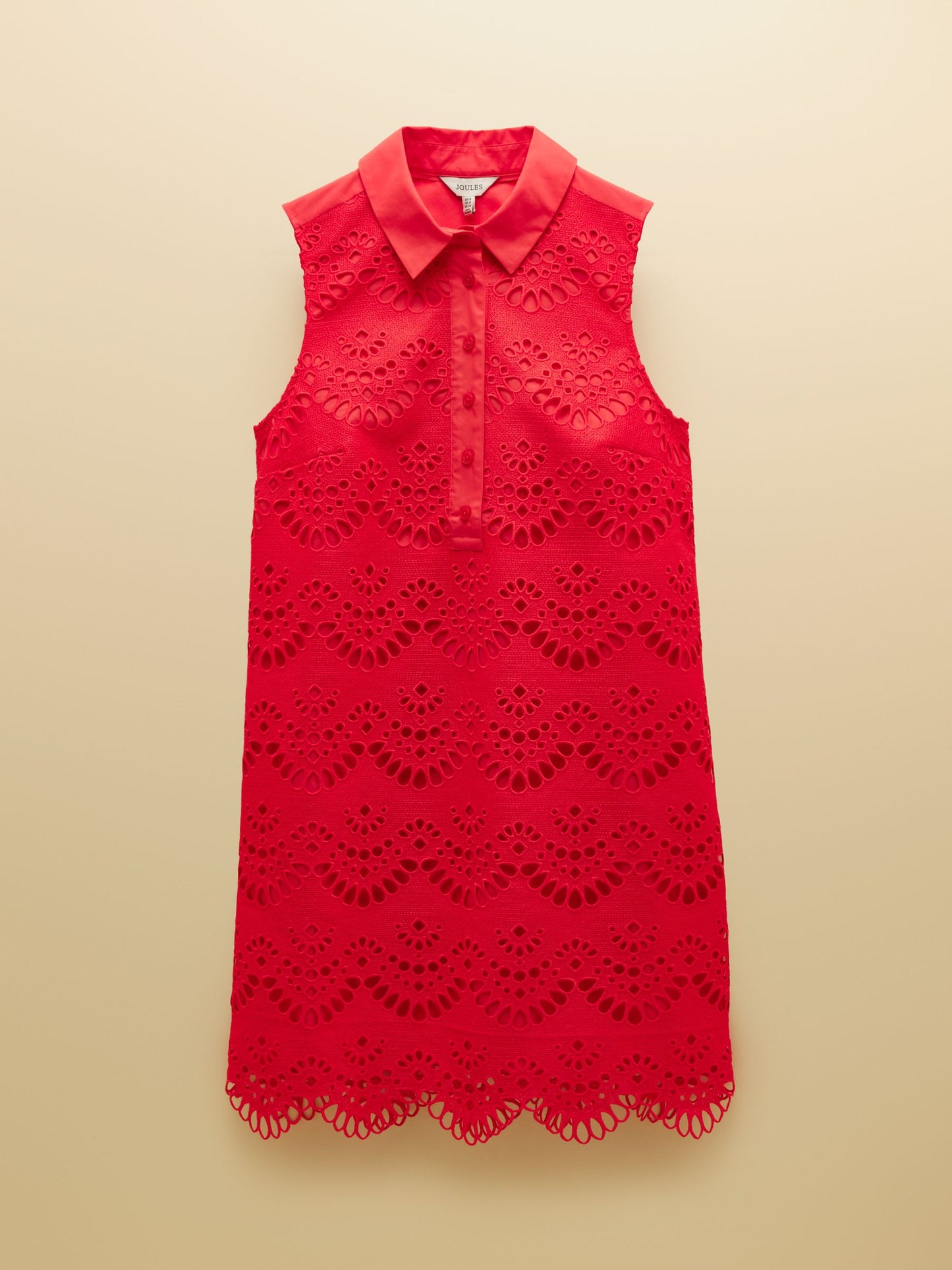 Taylor Red Cayenne Broderie Shift Midi Dress