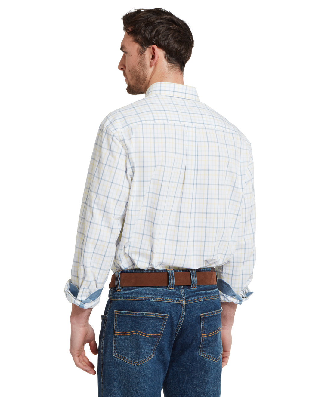 Holkham Classic Shirt Blue/Pastel Peach