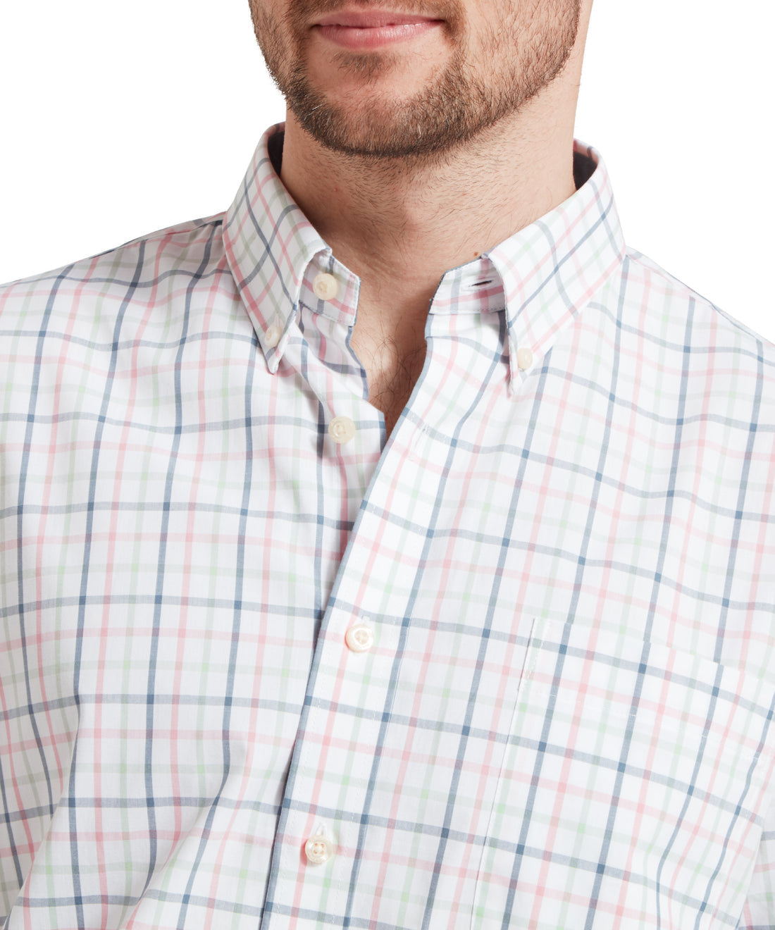 Holkham Classic Shirt Dark Pigeon Blue/Mauve Red