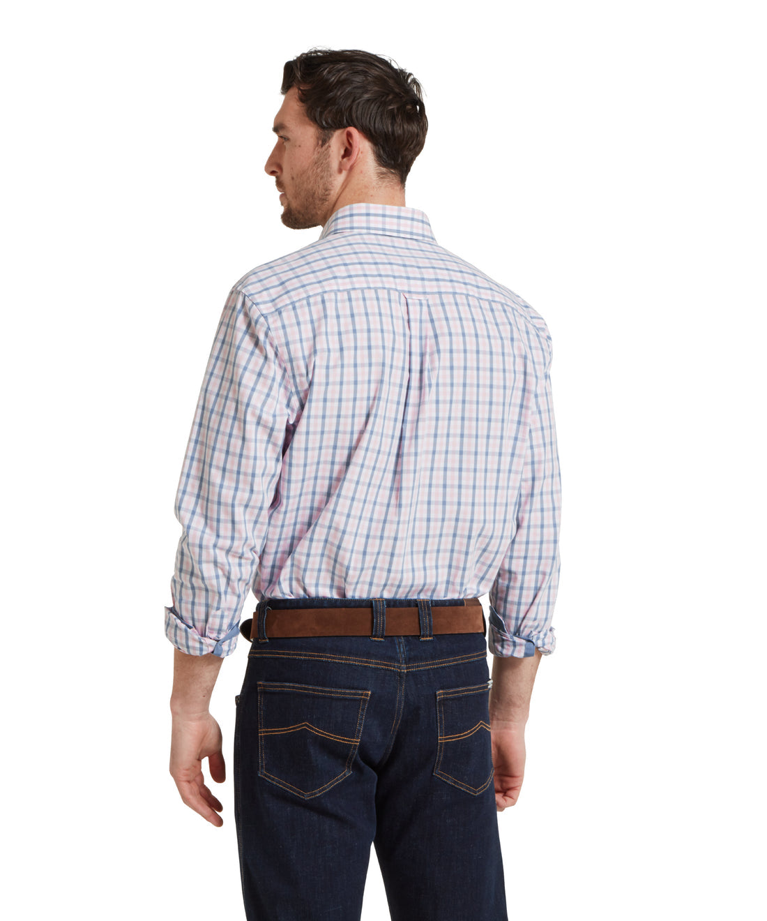 Hebden Tailored Shirt Dark Denim/Pink