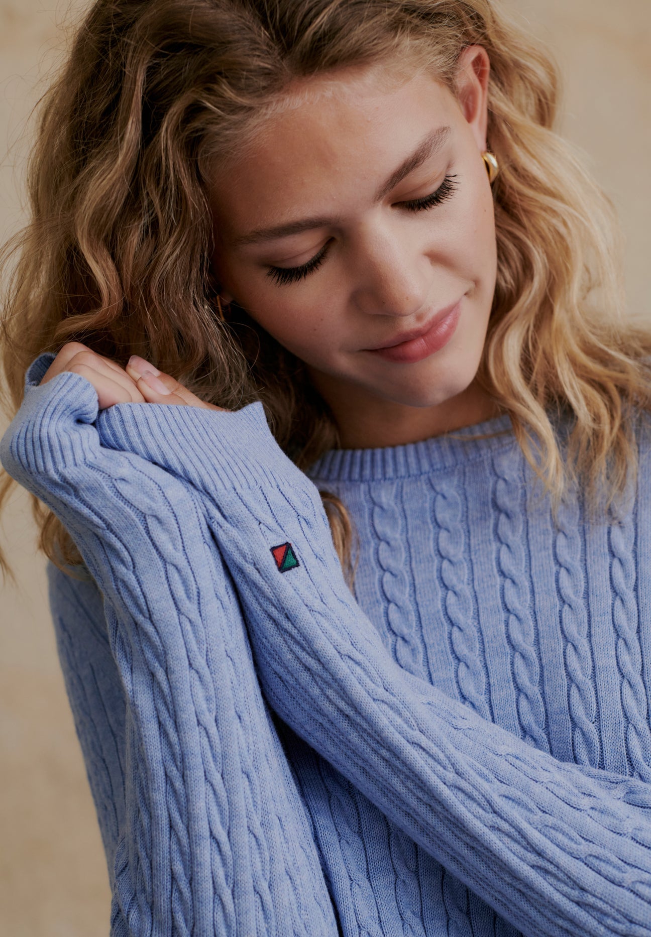 Susan Cable Knit -Light Blue