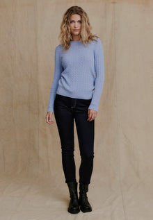 Susan Cable Knit -Light Blue