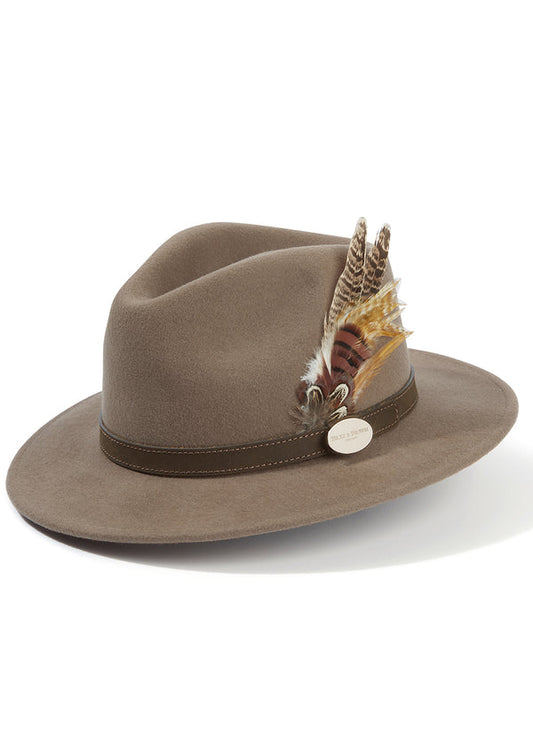 The Suffolk Fedora Taupe (Bronze Feather)
