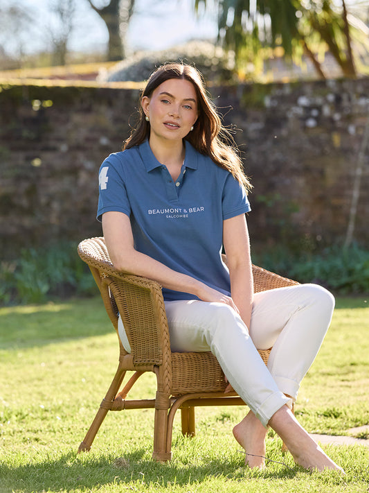 Beadon Women’s Polo Shirt Vintage Blue