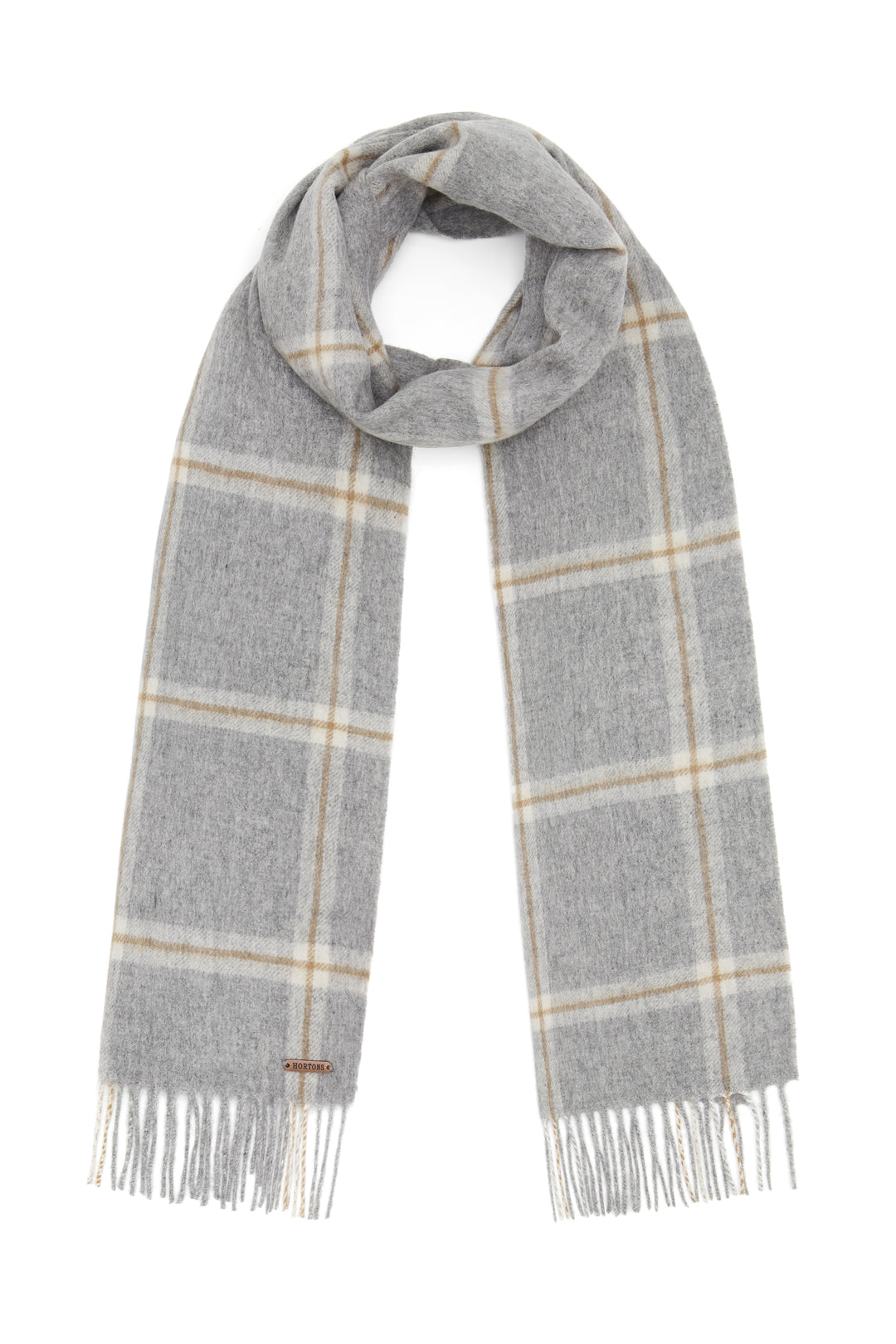 The Hexham Lambswool Scarf - Grey Check