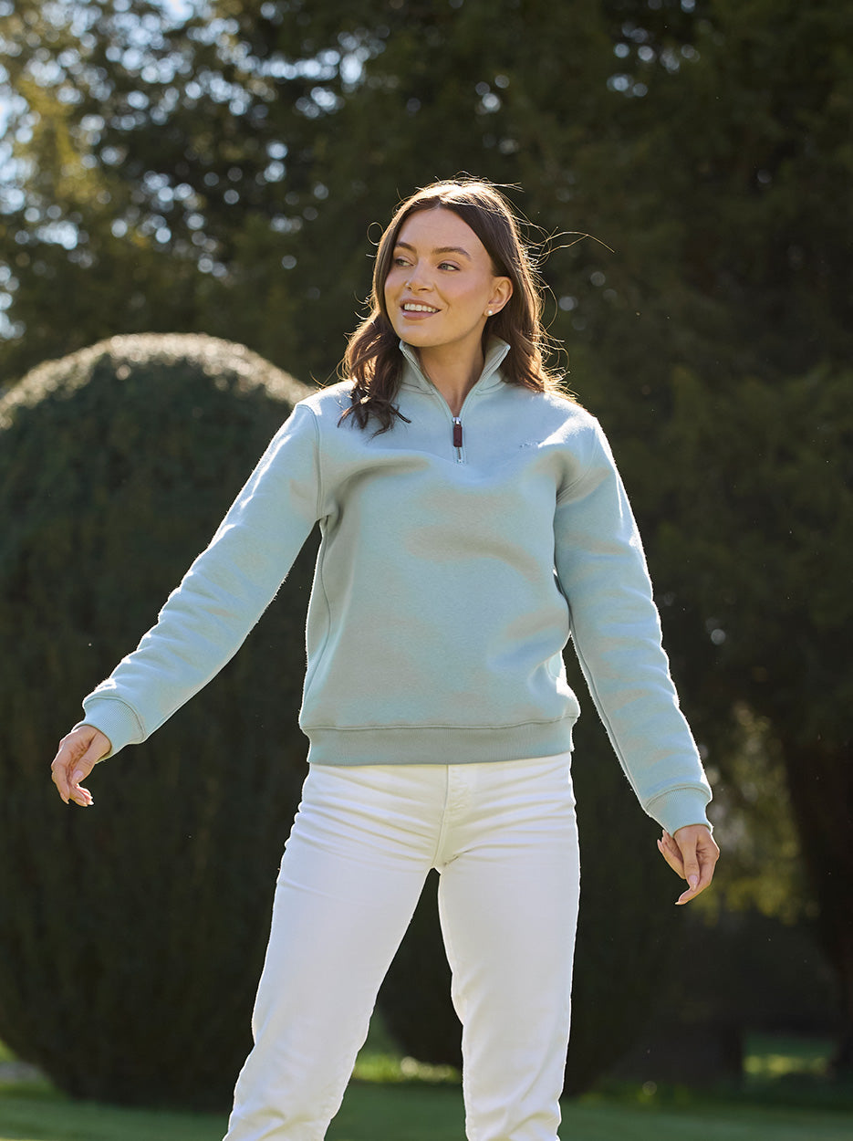 Tuckenhay Limited Edition Unisex Quarter Zip Duck Egg