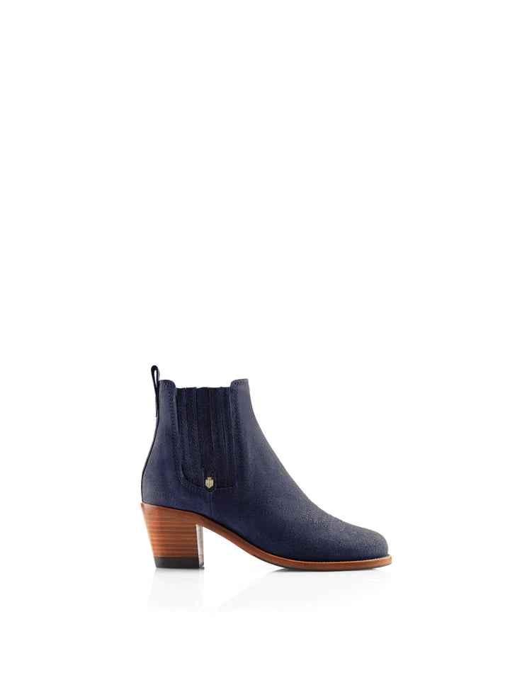 The Rockingham
Women's Heeled Ankle Boot - Ink Suede