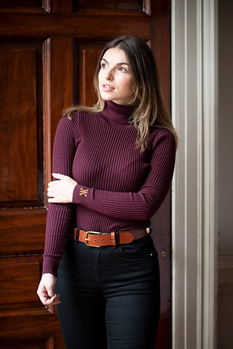 Elizabeth Roll Neck Maroon