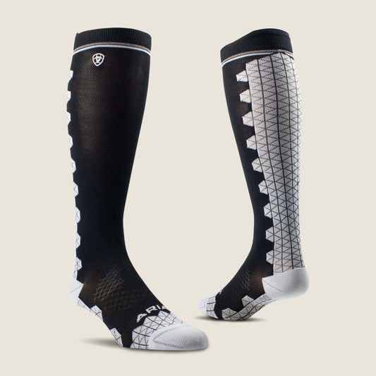 AriatTEK Devon Performance Tall Boot Sock Black/Sleet