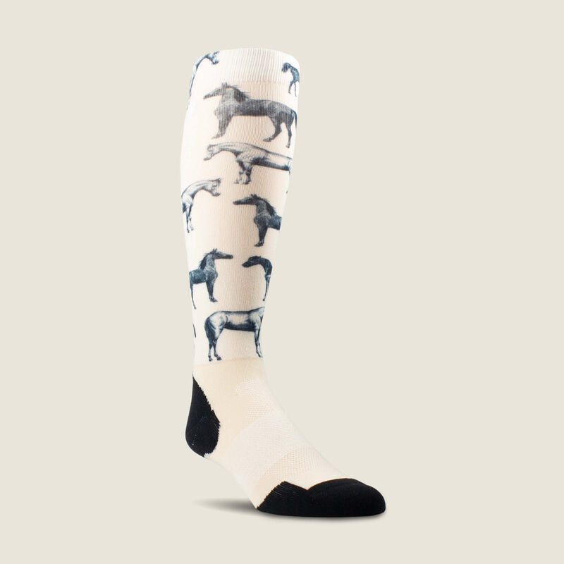 AriatTEK Slim Printed Socks Horse