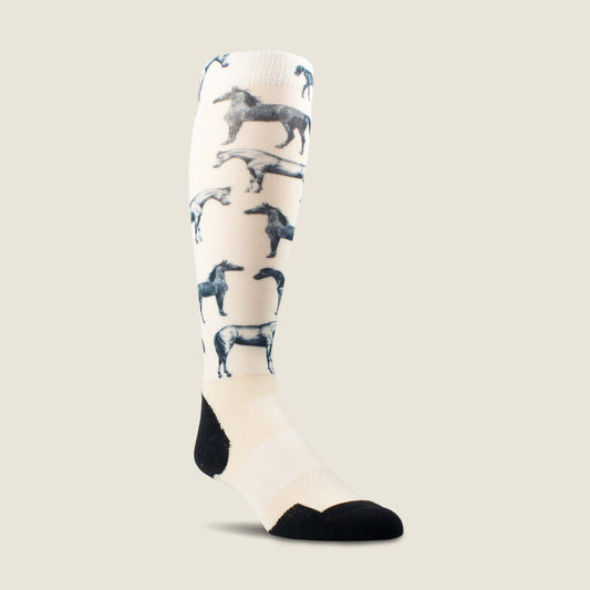 AriatTEK Slim Printed Socks Horse