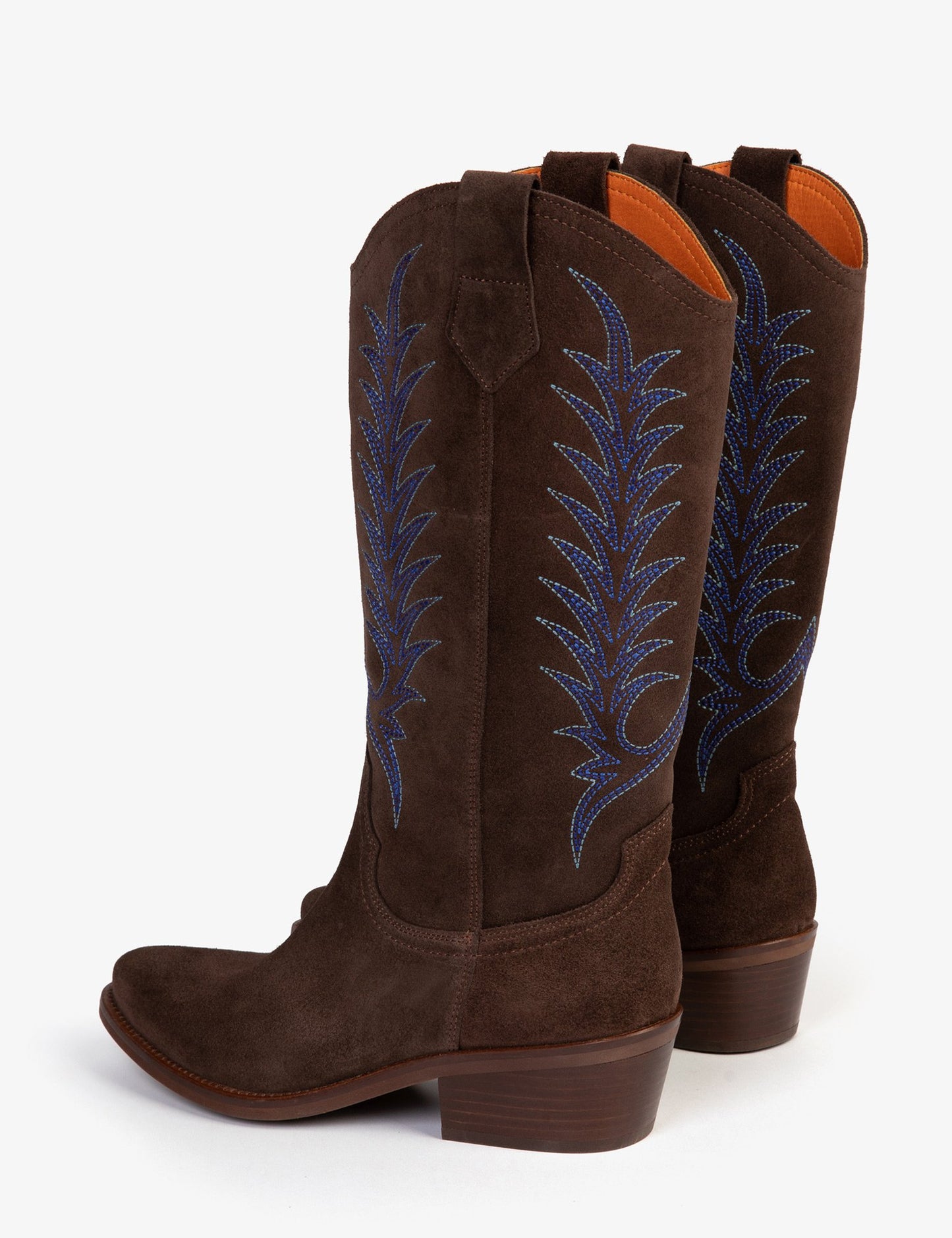Goldie Embroidered Cowboy Boot - Bitter Chocolate