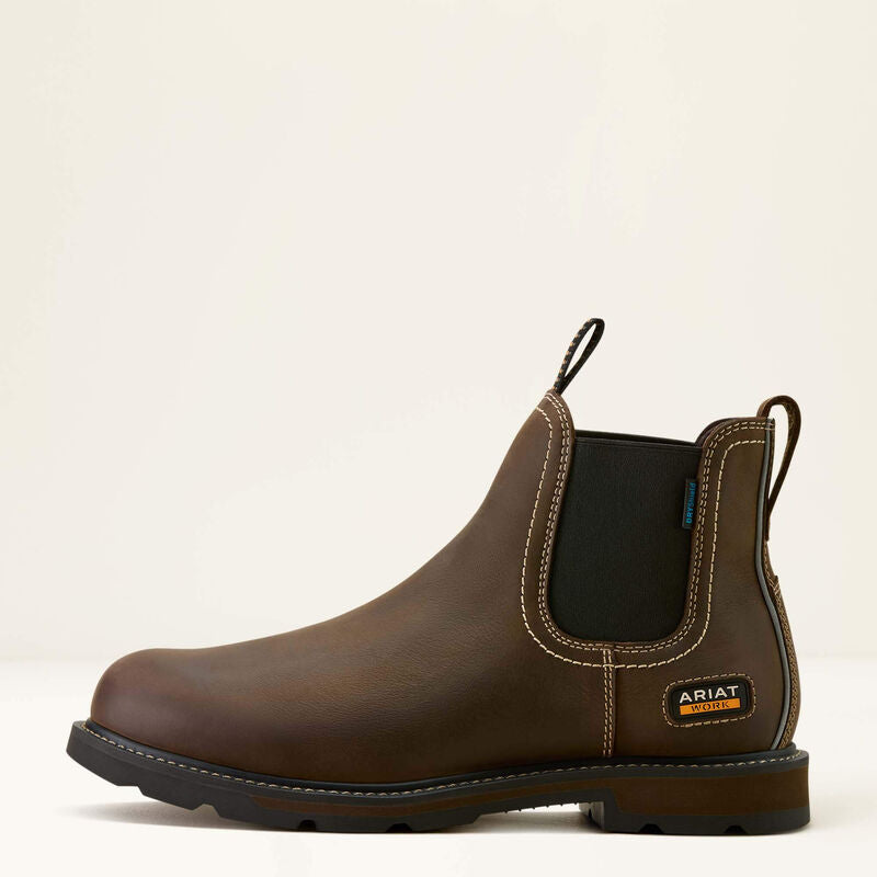 Groundbreaker Chelsea Waterproof Soft Toe Work Boot Dark Brown