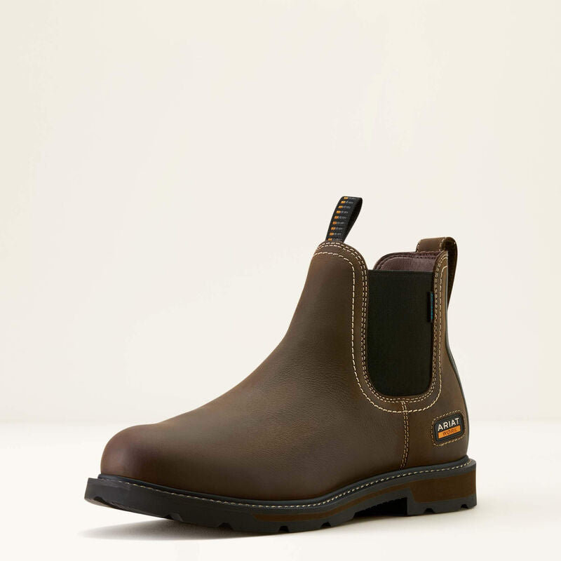 Groundbreaker Chelsea Waterproof Soft Toe Work Boot Dark Brown