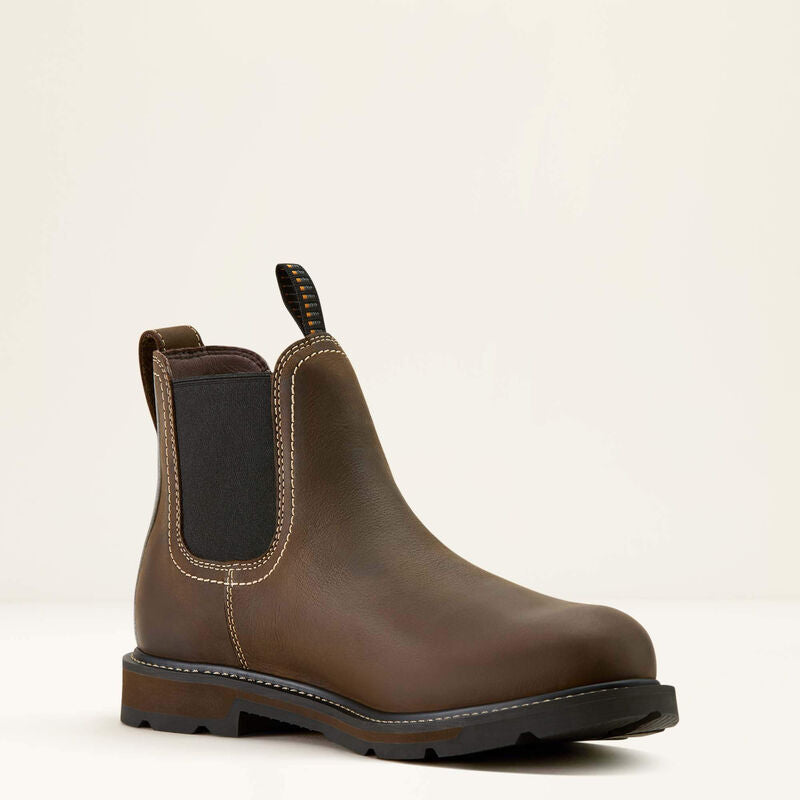 Groundbreaker Chelsea Waterproof Soft Toe Work Boot Dark Brown