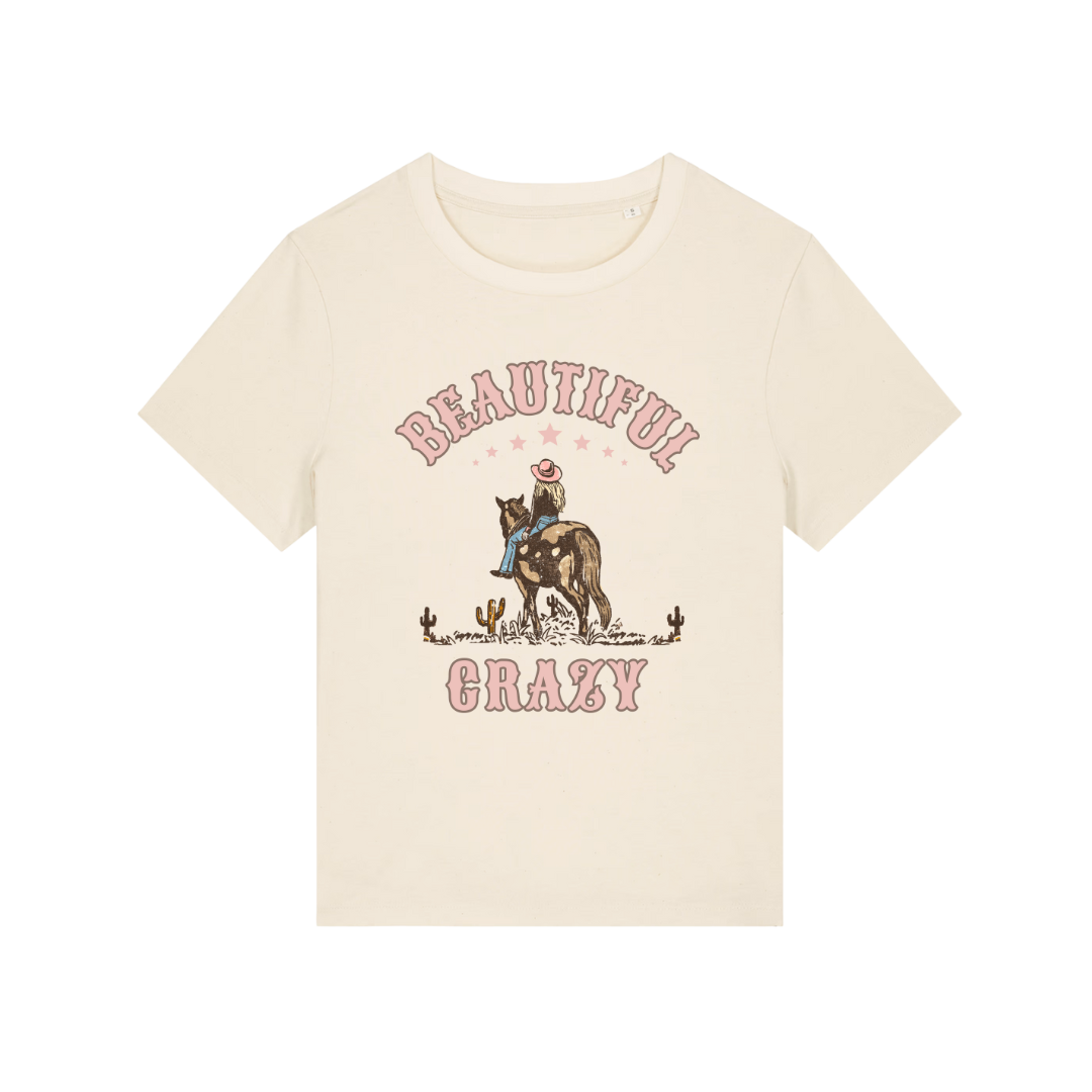 Beautiful Crazy Organic Cotton T-Shirt Natural