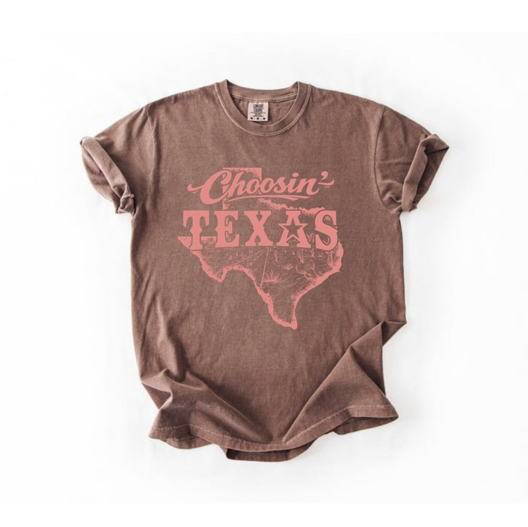 Choosin Texas Faded T-Shirt Faded Brown