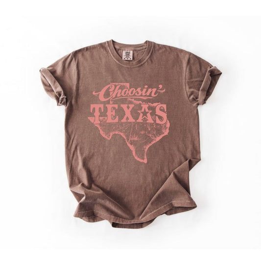 Choosin Texas Faded T-Shirt Faded Brown