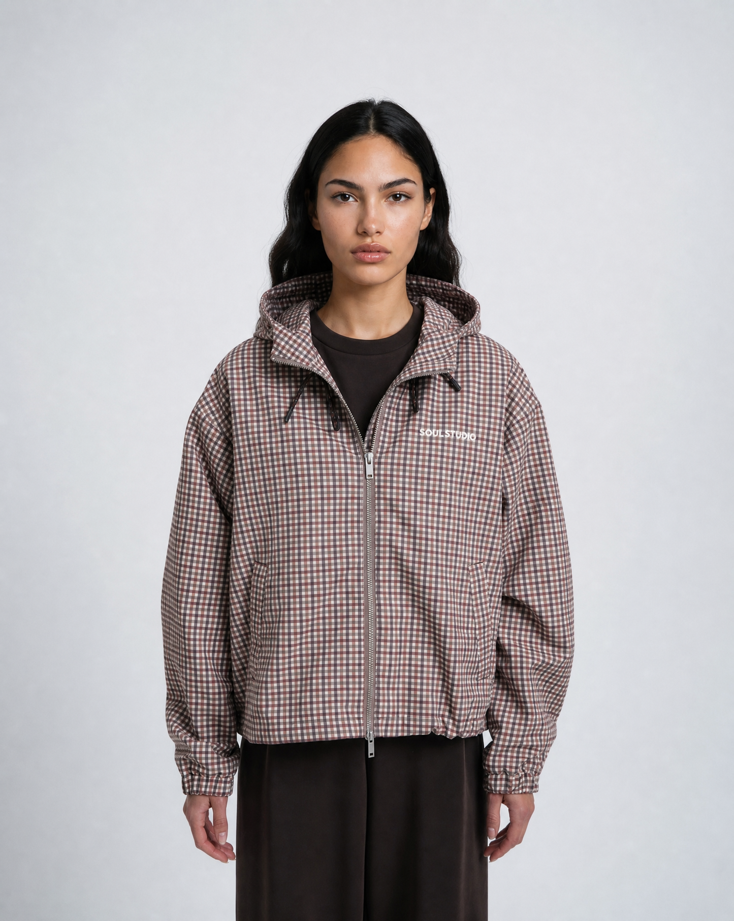 Checked Hooded Jacket