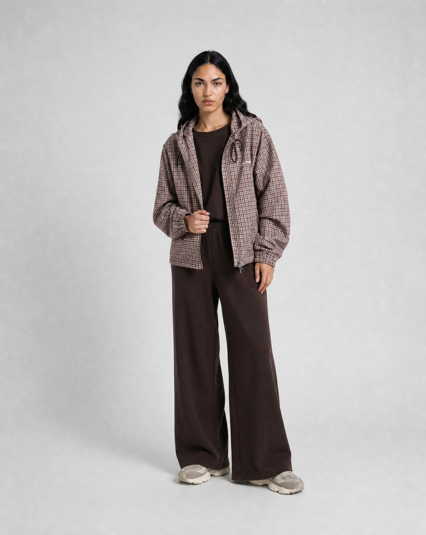Checked Hooded Jacket