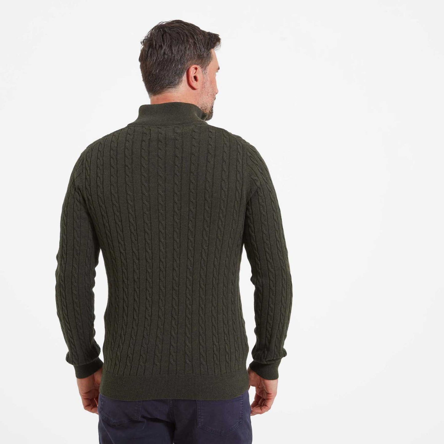 Cotton Cashmere 1/4 Zip Jumper Loden Green
