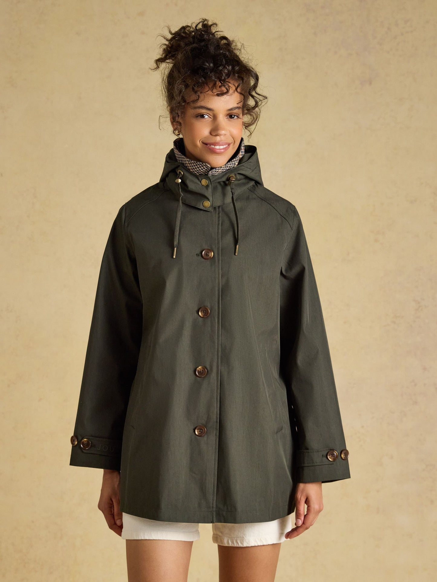 Rainmore Khaki Green Waterproof Button Through Raincoat