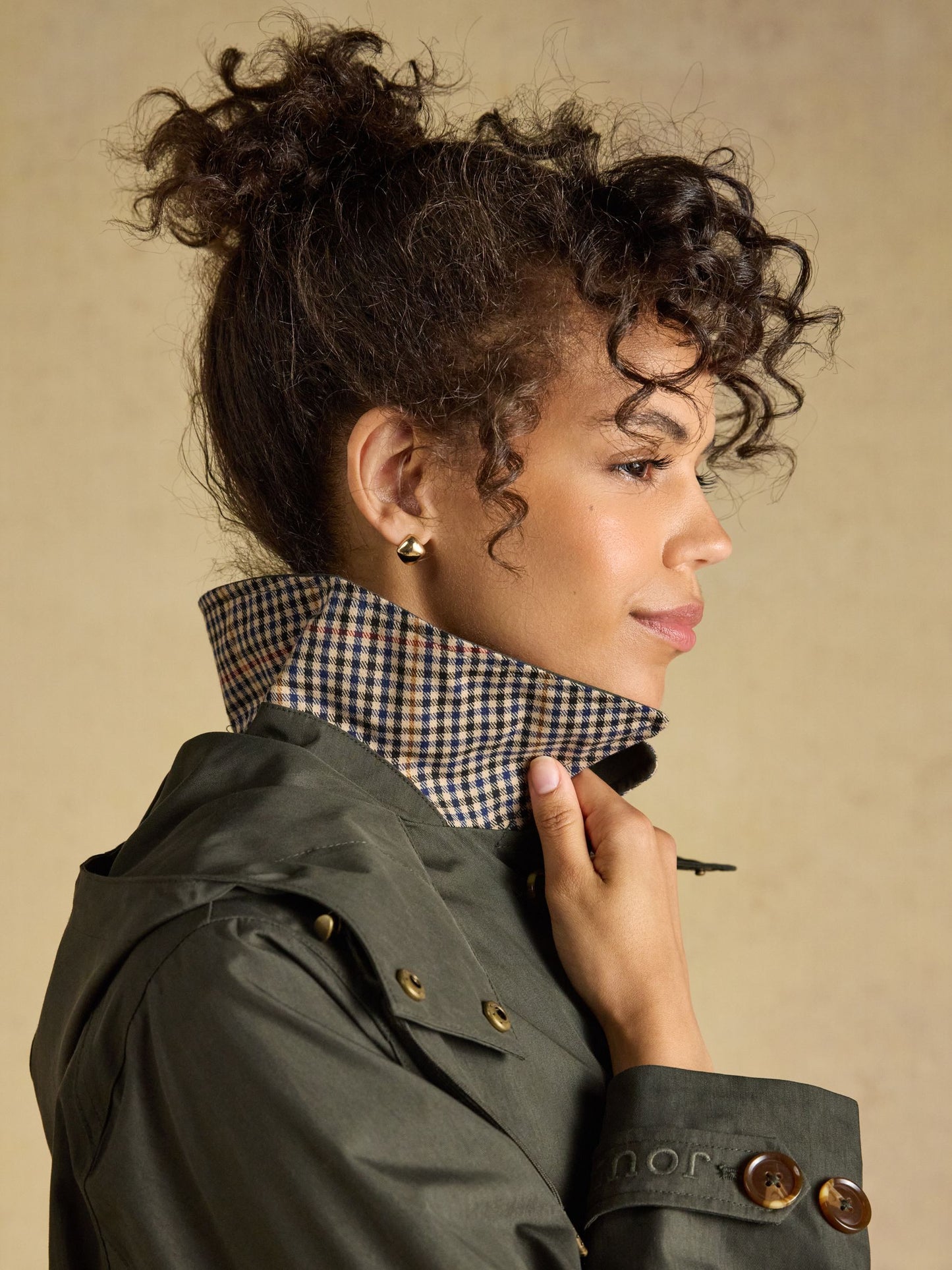 Rainmore Khaki Green Waterproof Button Through Raincoat
