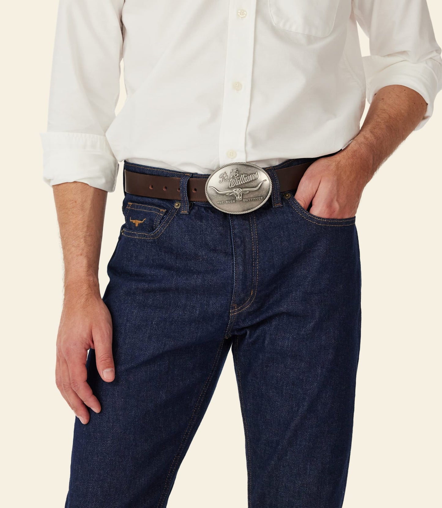 Logo Belt Buckle Silver