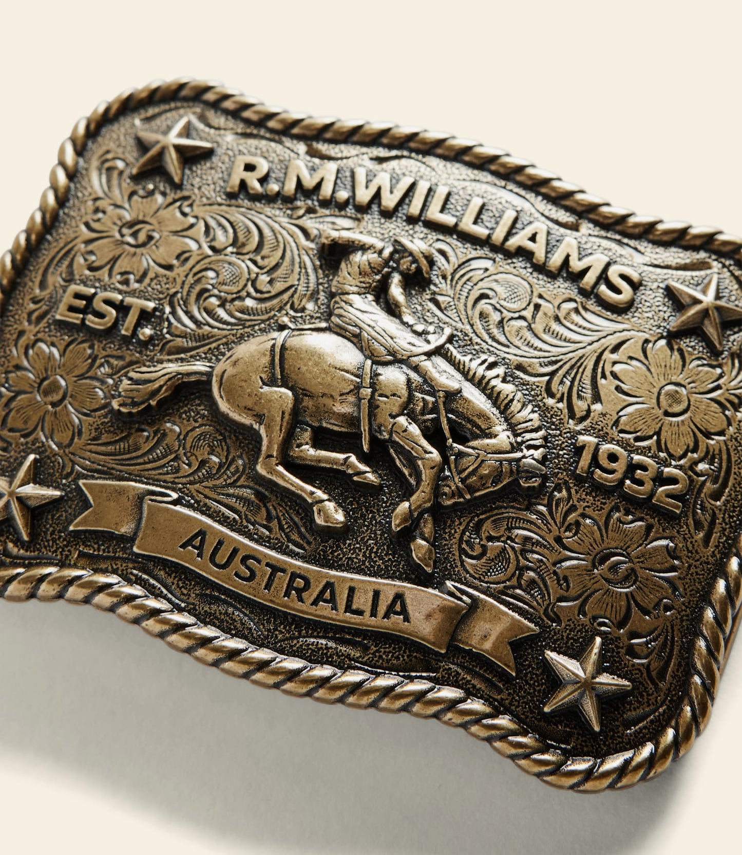 Cloudbuster Trophy Buckle Antique Brass