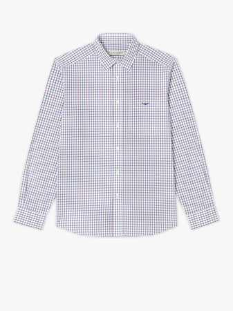 Collins shirt Navy/Burgundy/White Stripe