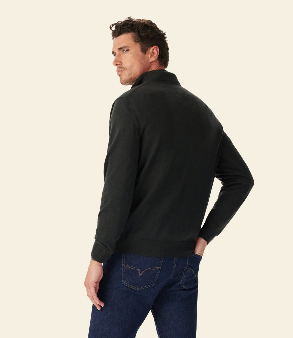 Ernest Merino 1/4 Zip Knit Forest Green