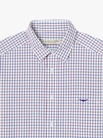 Collins shirt Navy/Burgundy/White Stripe
