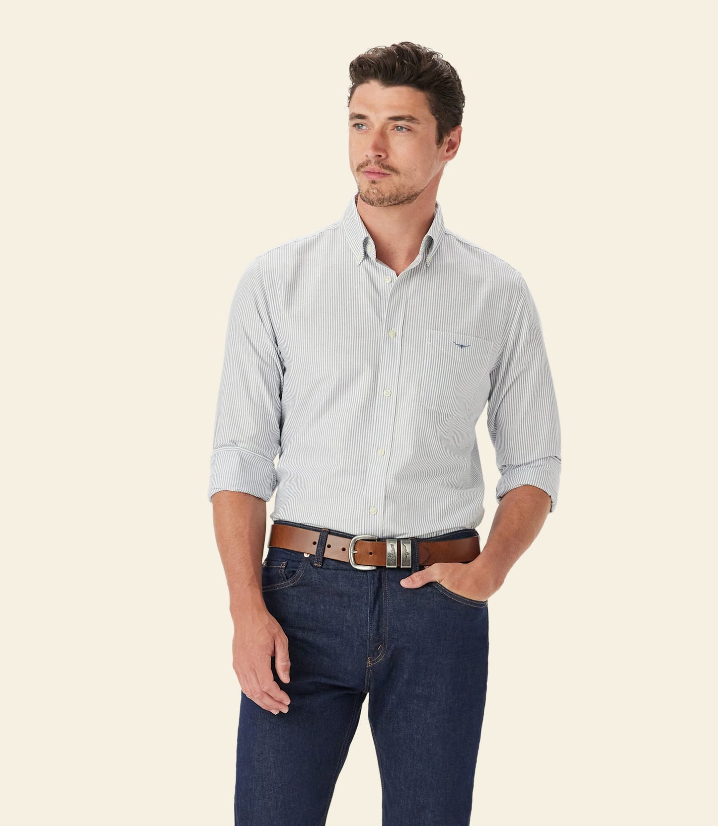Stanley Regular Oxford Shirt Navy White