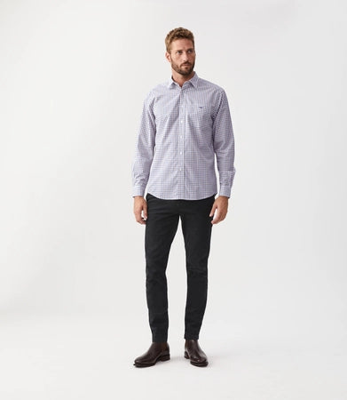 Collins shirt Navy/Burgundy/White Stripe