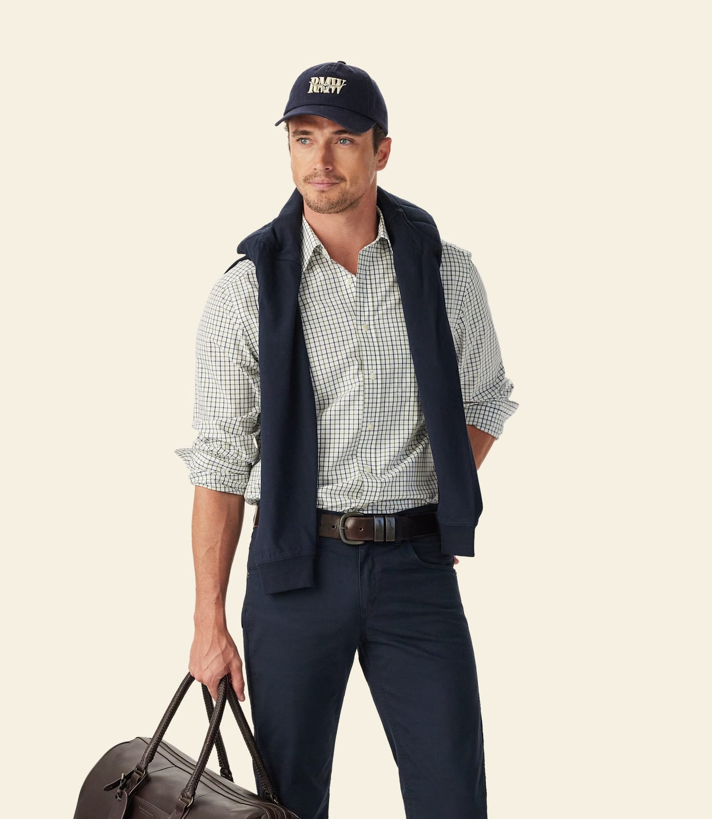 Newland Poplin Check Shirt Moss