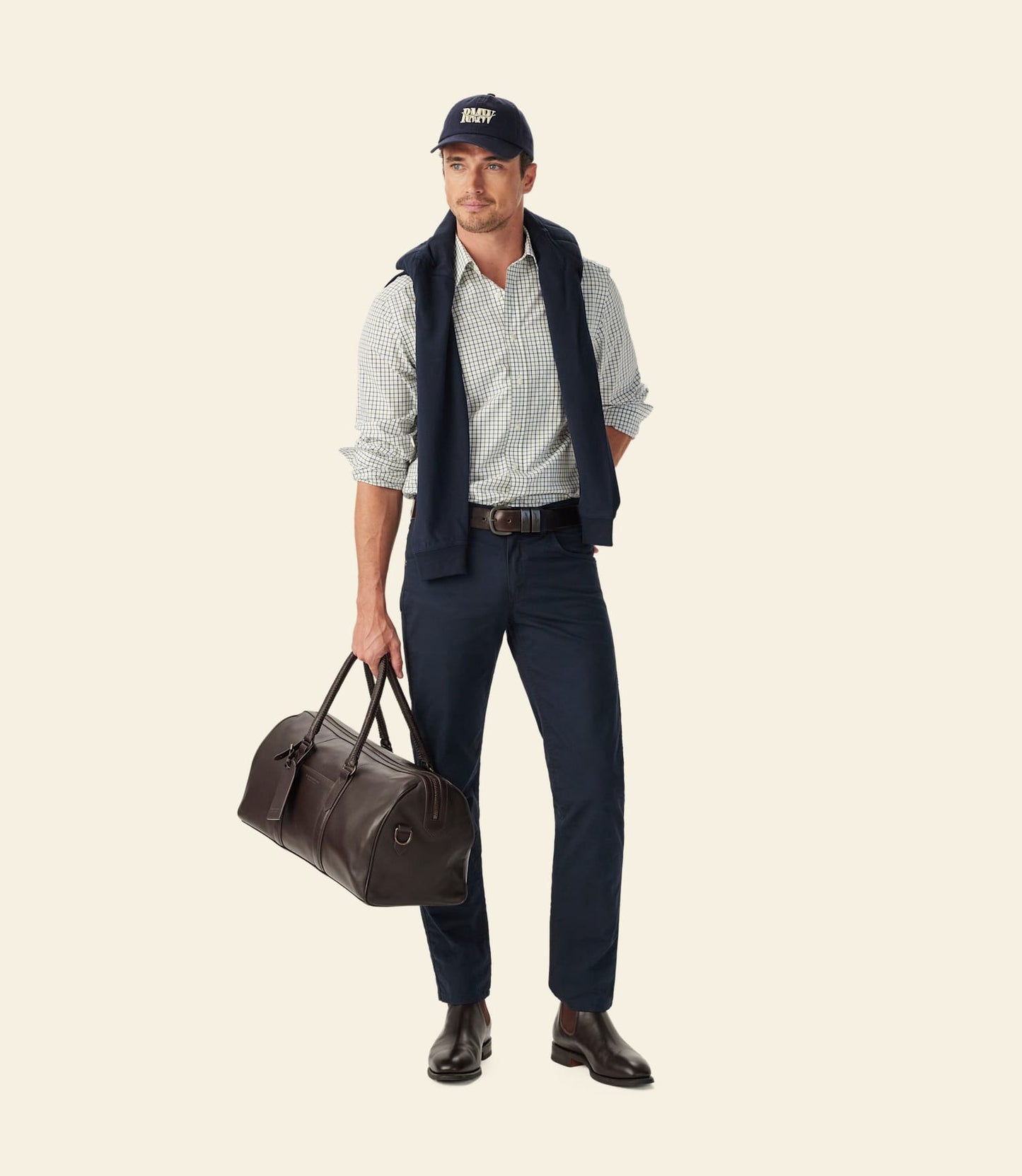 Newland Poplin Check Shirt Moss
