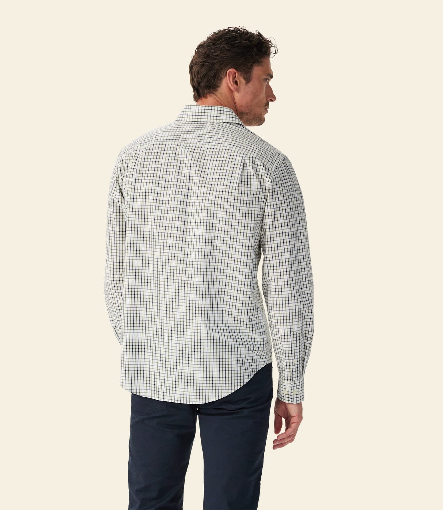 Newland Poplin Check Shirt Moss