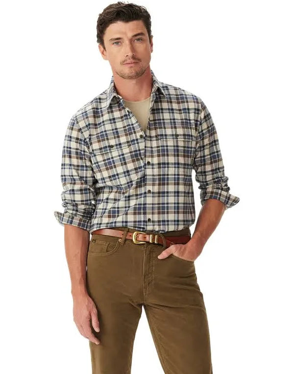 Orion Brushed Check Shirt Terracotta