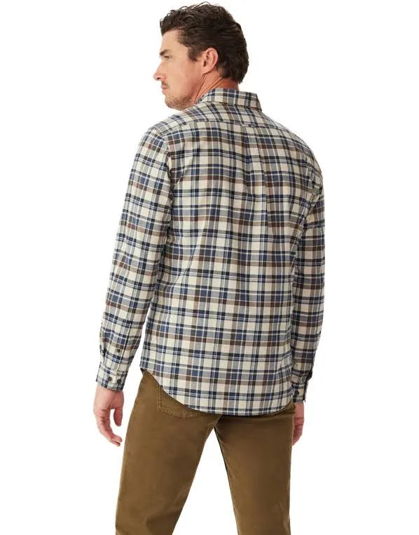Orion Brushed Check Shirt Terracotta
