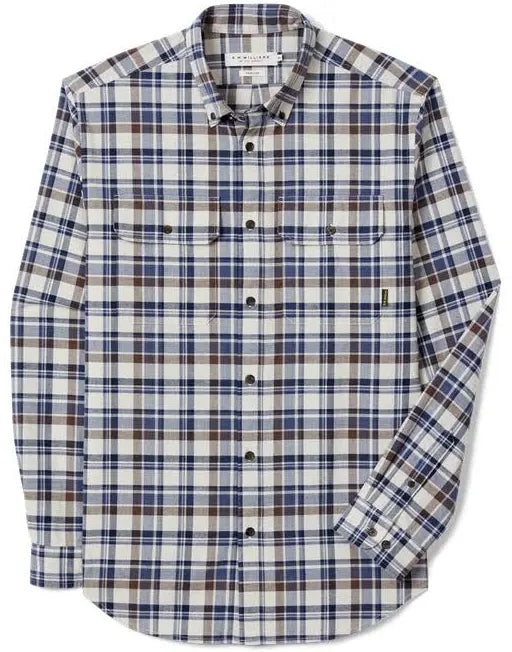 Orion Brushed Check Shirt Terracotta