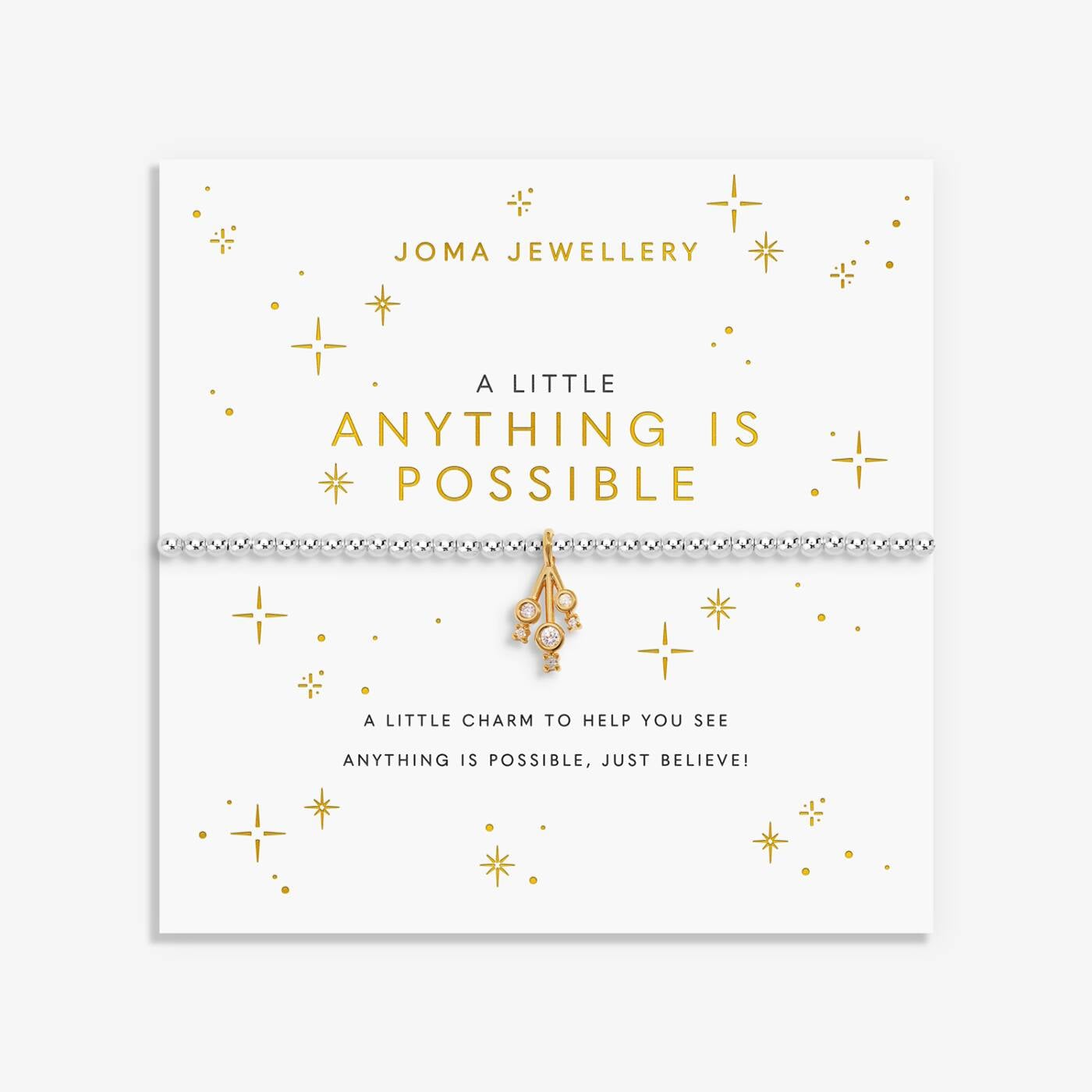 A Little 'Anything Is Possible' Bracelet In Silver and Gold Plating