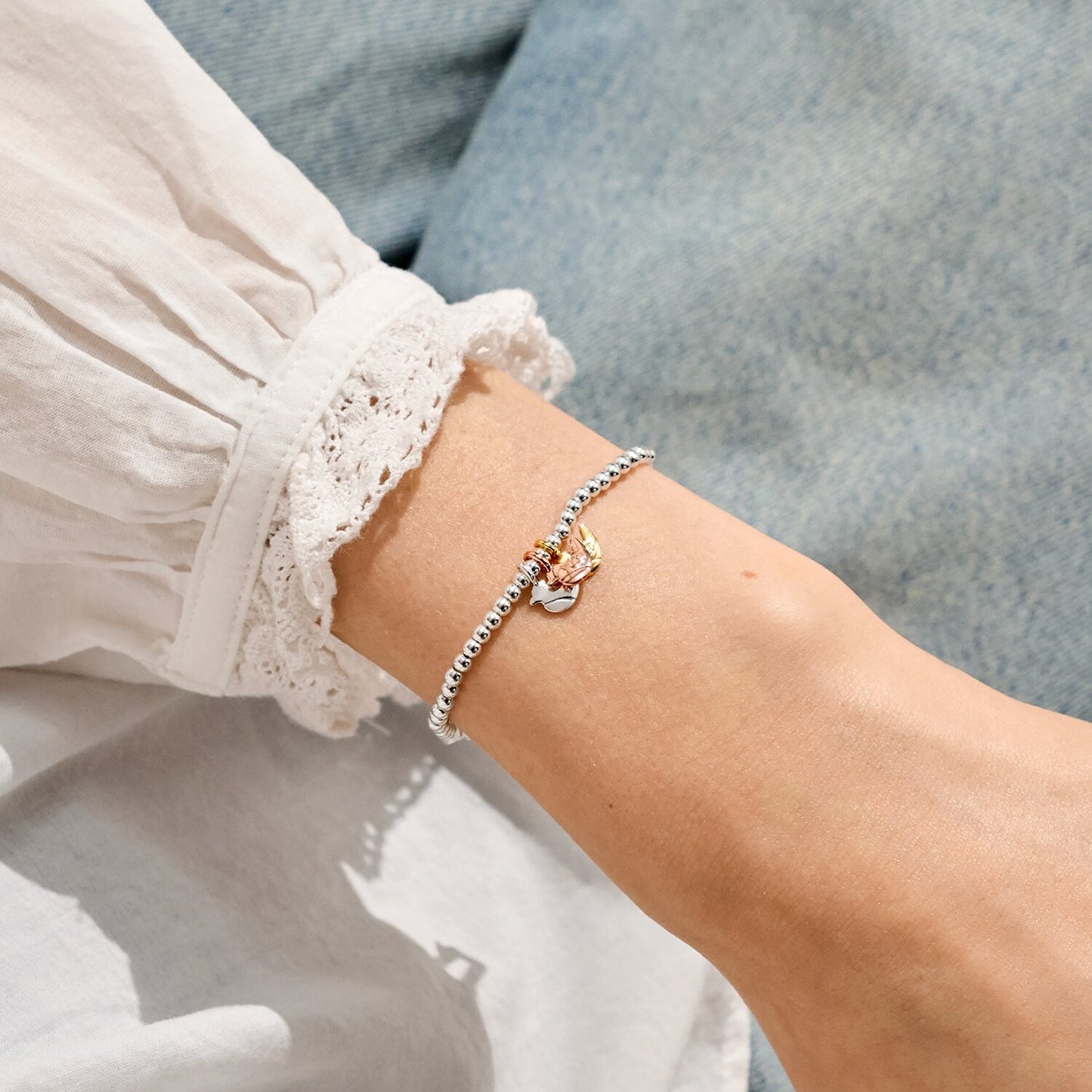 A Little Charmed Moments 'Robins Appear When Loved Ones Are Near' Bracelet In Silver, Gold, and Rose Gold Plating