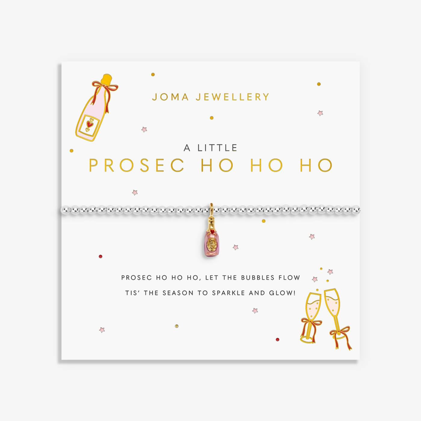 A Little Vibes 'Prosec Ho Ho Ho' Bracelet In Silver And Gold Plating