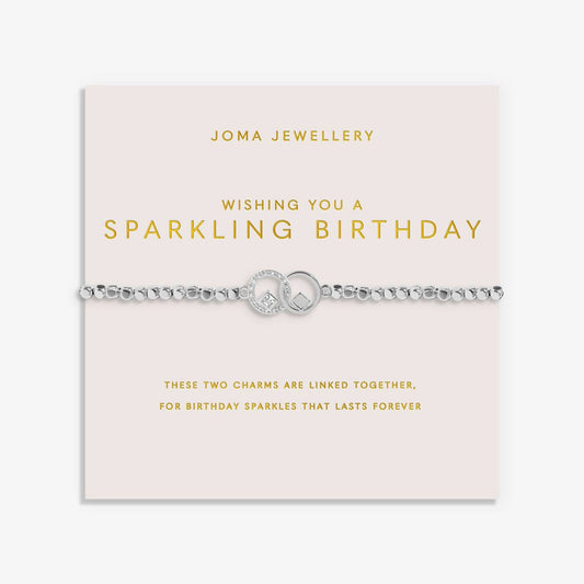 Forever Yours 'Wishing You A Sparkling Birthday' Bracelet In Silver Plating