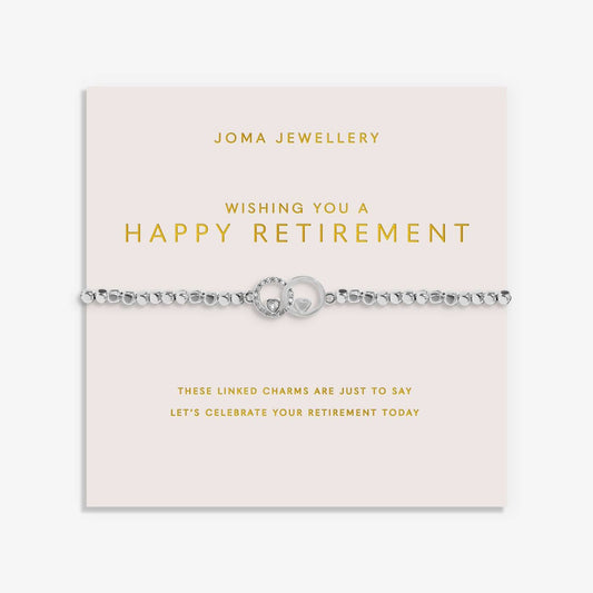 Forever Yours 'Wishing You A Happy Retirement' Bracelet In Silver Plating