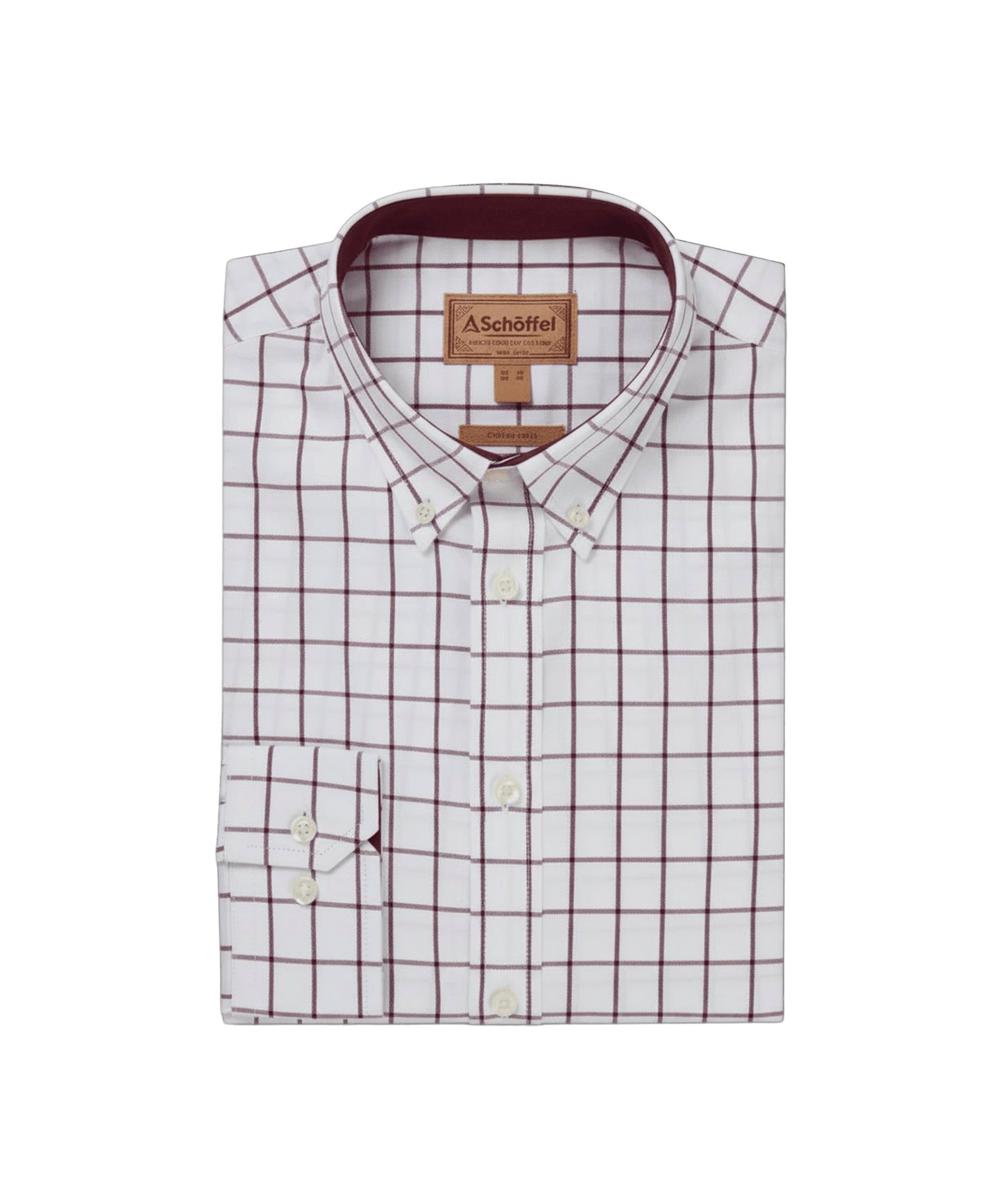 Halesworth Tailored Shirt Burgandy Check