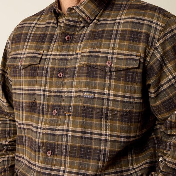 Rebar Flannel Duratretch Work shirt Earth