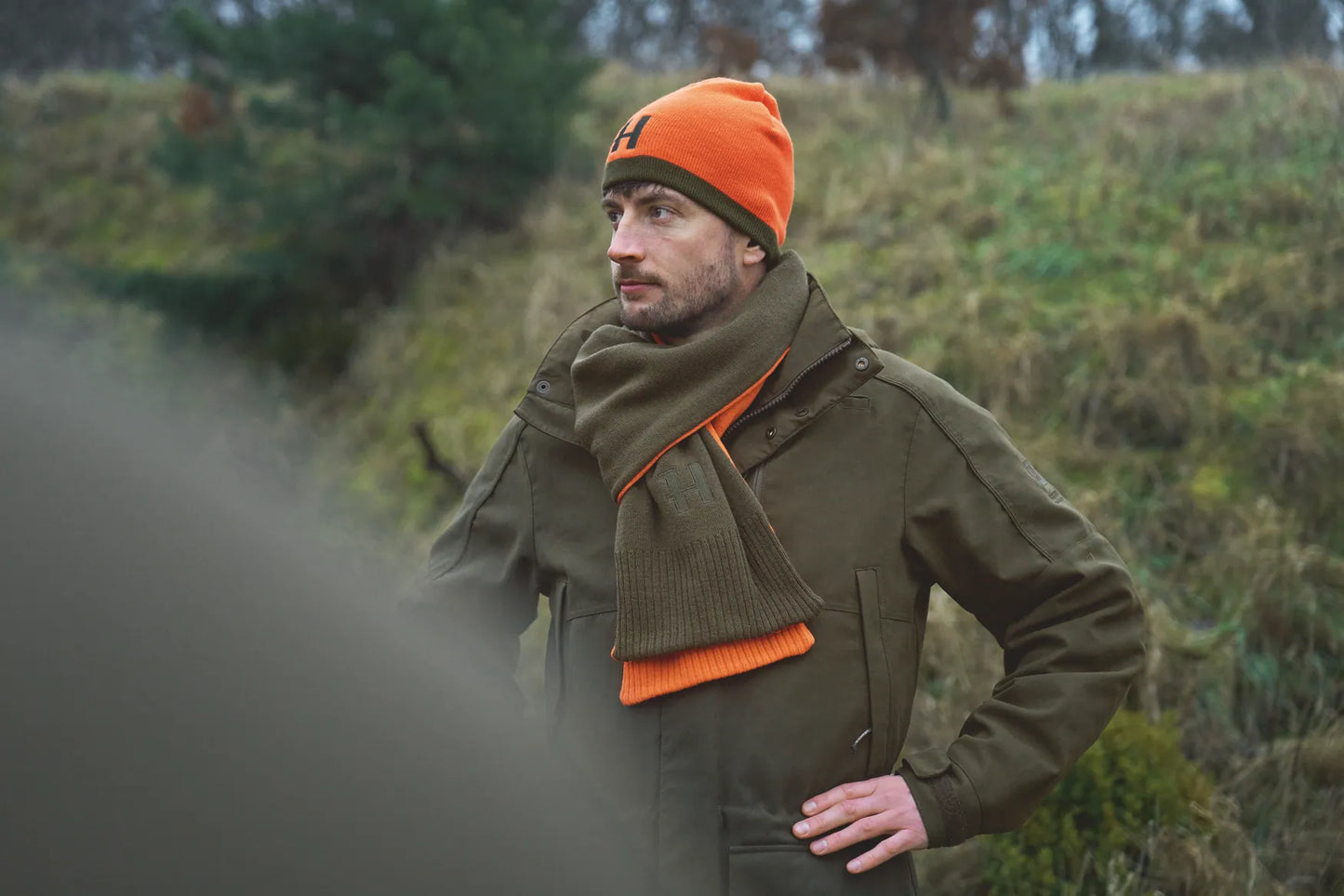 HÄRKILA Reversible Beanie Willow Green/Orange