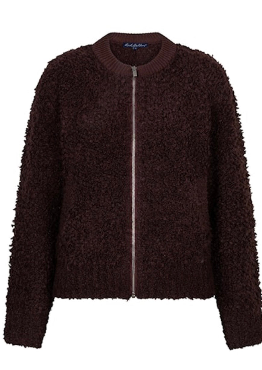 Bomber Knit Boucle Burgandy